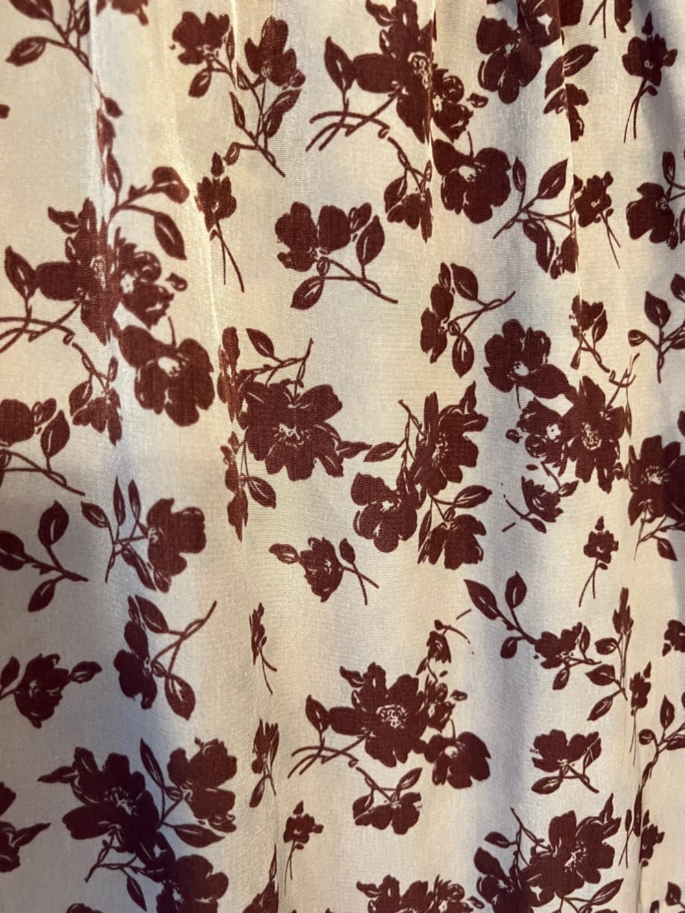 Floral V-Neck Maxi Dress in Cream with Burgundy Print - Picture 7 of 7